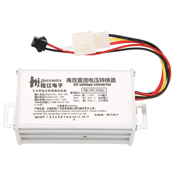 DC Konverter Step Down Strømforsyningsmodul 24V‑72V til 12V10A &amp; USB Output 5V2A