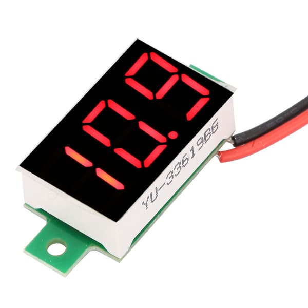 5 stk. Mini LED Digital Rør Voltmeter DC 2,4V 30V 0,36 Tommer To-leder Spændingstester 5 Farver