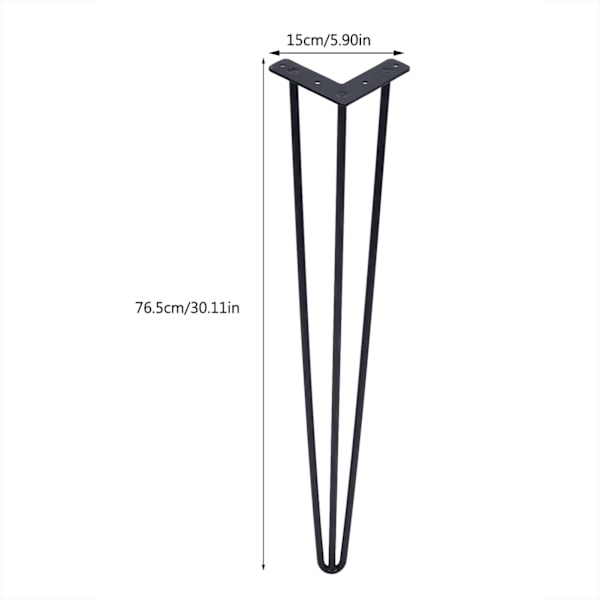 4 stk./sæt 28 tommer/30 tommer hårnålsformede metal møbelbordben massivt jern laptopbord (30 tommer)