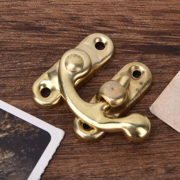 30 st Haspkrok Retro Stil Järnlås Krok Hasp för Smyckespresentaskar 3,2 x 2,8 cm Gul Vänster Låskrok Hasp