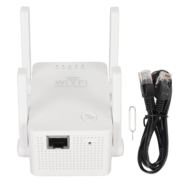 Internet Booster 4 Antenner AP Router Relætilstand Indikatorlys Auto Parring WiFi Signalforstærker til Hjemmet 100‑240V EU Stik