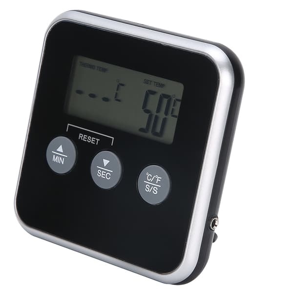 Digital Kötttermometer Mattermometer med Timer för Ugn BBQ Grill Köksmatlagning