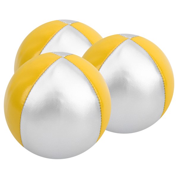 3 st Jugglingbollar i olika färger - Inomhusfritidssport, roliga pussel, pedagogisk leksak, gul/silver