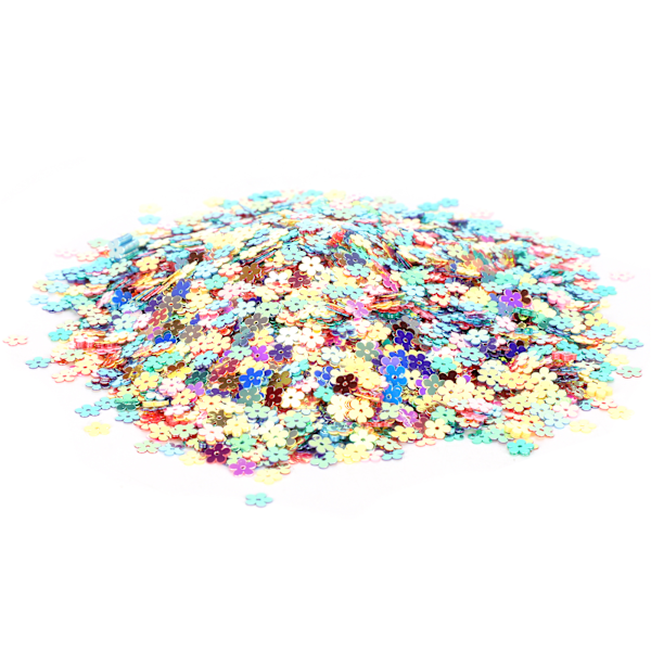 Konfetti Blomsterformet Glitter Paljetter Farge Fest Bryllup Strø Dekorasjon Rekvisita (0.7cm Fem Kronblad Blomster)