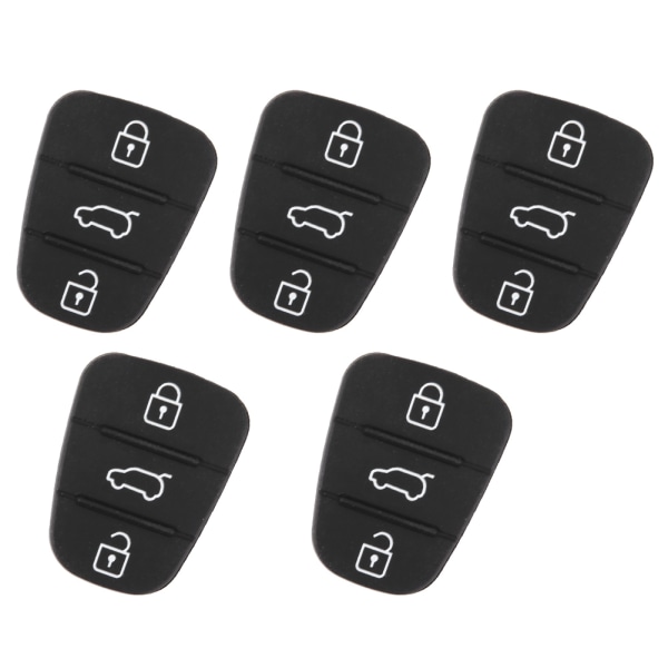 5 st utbytesnyckelskal av gummi 3-knappsdyna Passar för Hyundai Fit for Kia (utan bokstav)