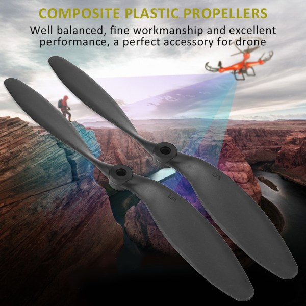 10 stk/sett 8060 Propellblader Tilbehør for RC Fly Quadcopter Svart