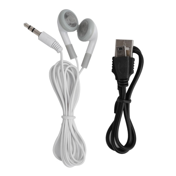 Bärbar digital musikmediaspelare MiniMP3 BackClip-spelare med hörlurar och USB -kabel (silver)