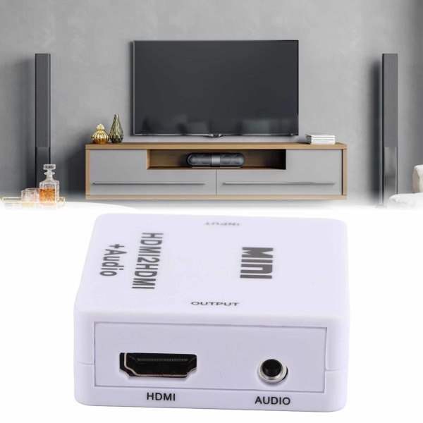 ABS Multifunksjon HDMI TIL HDMI Audio Splitter Dekoder Konverter for TV Lydsystem Hvit