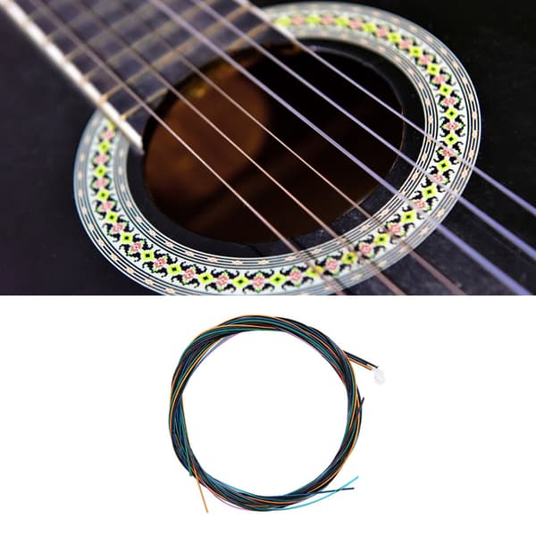 Miljövänliga Gitarrsträngar Färgade Nylon Kopparlegering Klassisk Folk Akustisk Gitarrsträng
