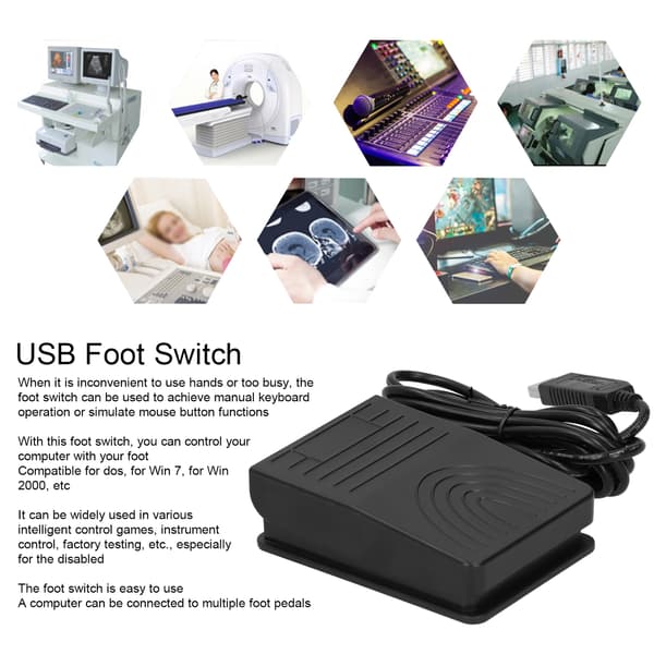 Profesjonell USB fotbryter, bærbar spillkontroll, fotpedal for datamaskin