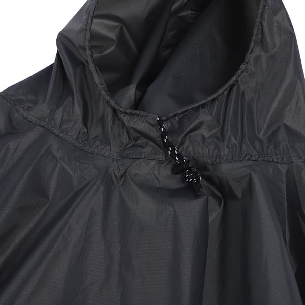 Udendørs Regnponcho Polyester Letvægts Hætte Regnfrakke med Frontlomme til Camping Vandreture Rejser