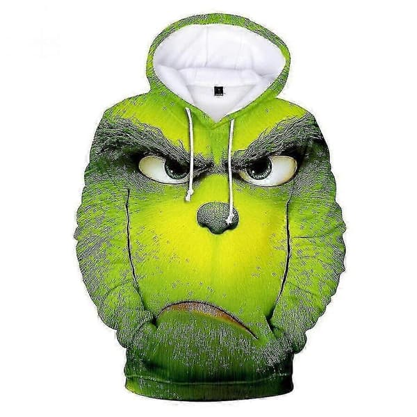 3D Grinch Hettegenser Menn Kvinner Casual Hettegenser Pullover Genser Venner Julegave Qzn Pattern B 3XL