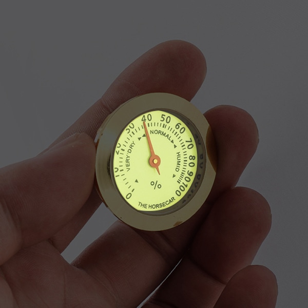 2-pack 36mm mini självlysande hygrometer mekanisk pekare automatisk avkänning cigarrlåda gitarr universal hygrometer TH321