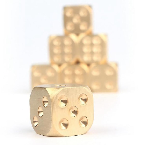 5 kpl noppa, 15 mm:n metallinen noppa case , kuusipuolinen kultainen mahjong- set