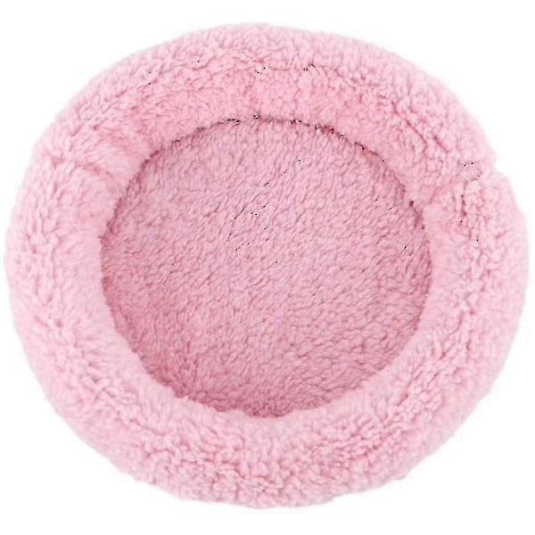 Pehmeä ja mukava pyöreä lämmin fleece-hamsterin sänky nukkumismatto (vaaleanpunainen, 1 kpl)