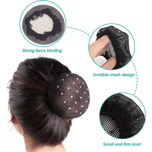 4-pack elastiska hårnät, osynligt hårnät, cover Elastic Edge Mesh, kvinnor