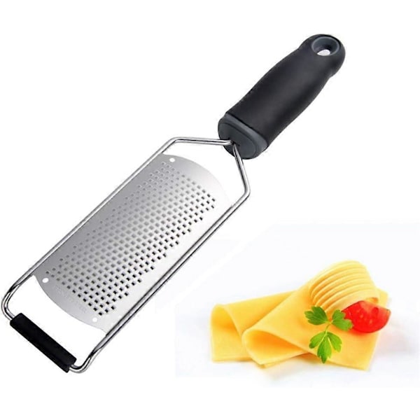 Rustfrit Stål Oste Rivjern med Ergonomisk Håndtag, Hånd Rivjern til Revet Ost, Ingefær, Citron, Citrus, Hvidløg, Gulerødder