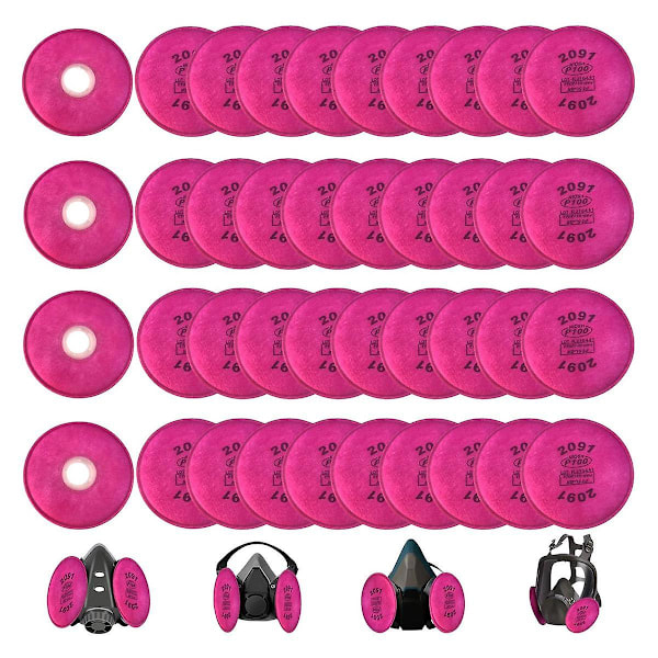 20-pack 2091 P100 partikelfilter, kompatibel med 2091, ersätter 6000 6200 6800 7000