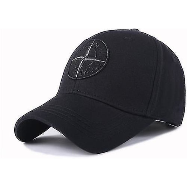Herre Stone Island Baseball Hat Kasket Justerbar Kasket Hat Unisex Golf Cap-farve: sort