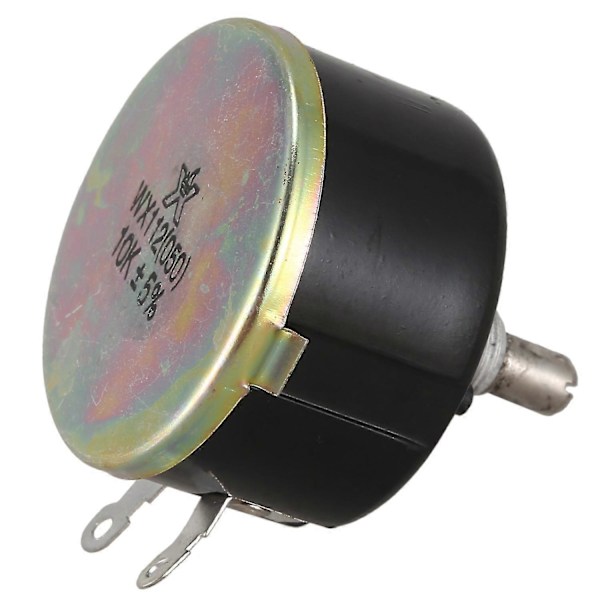 WX050 10K ohm 5W 6mm Rundaxel Trådbunden Potentiometer Svart+Silver