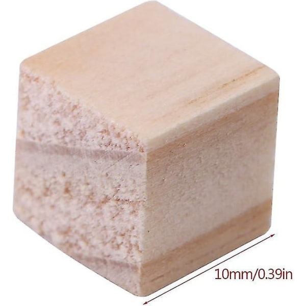 Træterning Ufærdige træblokke Naturlige træblokke til puslespil, håndværk og gør-det-selv, 10 mm / 50 stykker, 20 mm / 20 stykker, 25 mm / 10 stykker (10 mm)