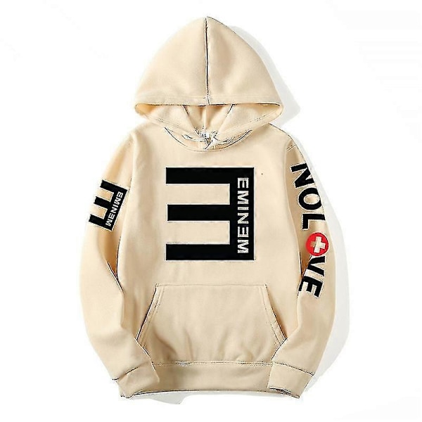 Eminem Sweatshirt Eminem Anti-E Hiphop Tjock Tröja Med Huva För Män Och Kvinnor apricot L