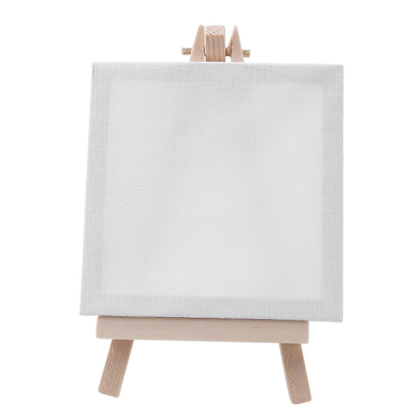 4 x 4 tommer Mini Lærred og 8*16cm Mini Træ Staffeli Sæt til Maleri Tegninger Skole Studerende Kunstner