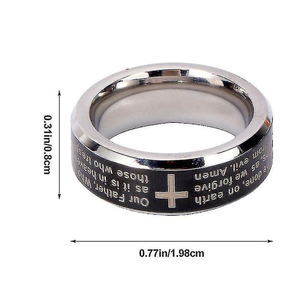 Herrens bønn polert finish bryllup band ring T Ium stål ornament