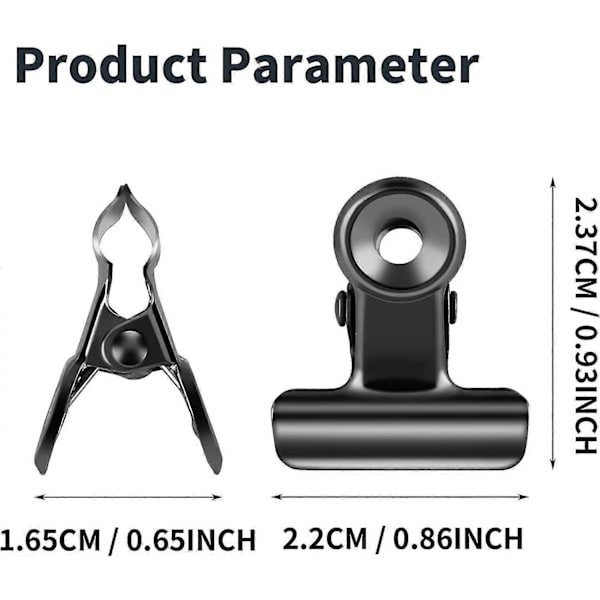 Crday 40 st Pappersklämmor, 22 mm Metallhängklämmor för Matpaket Mini Present