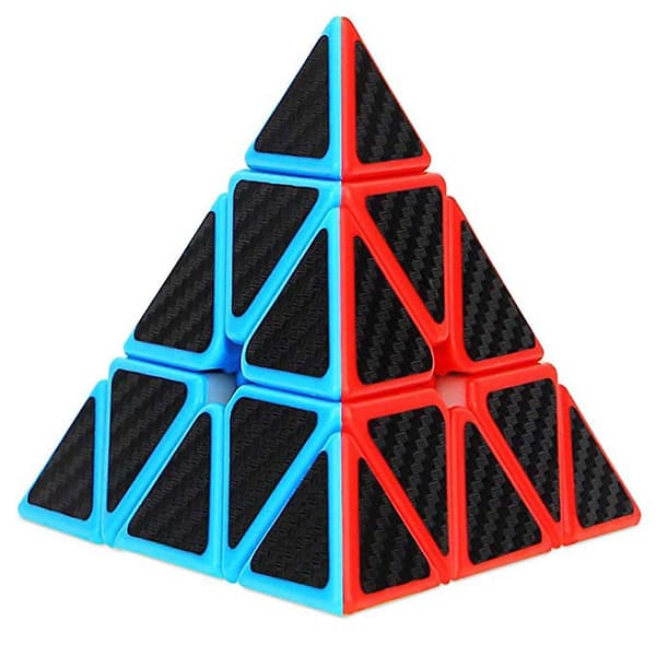 Pyramide Speed Cube Trekant Kulfiber Speed Cube Twisty Puslespil Legetøj til Børn Intelligensudvikling