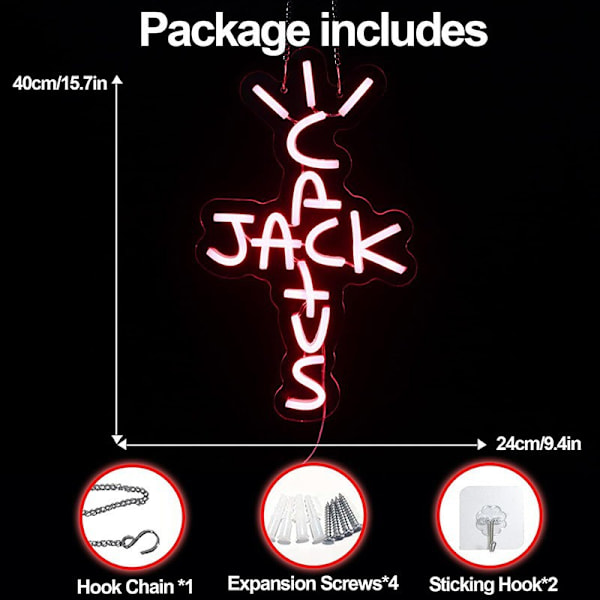 Cactus Jack Neon Skilt Grønt Ord Neon Vægskilt Kunst Neon til Rap West Coast Hængende Lys Skilt til Hjem Soveværelse Bar Pub Fest