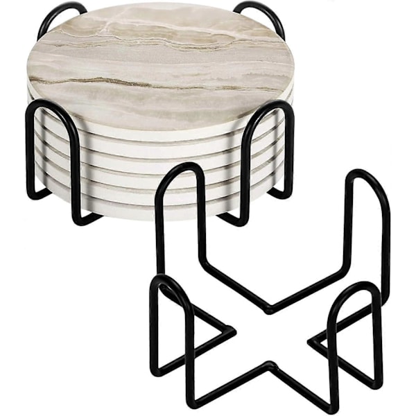 2 stk. Metall Coaster Holder, Kvadratisk Drikkekoppstativ, Sporholder, Svart Jern Metallholder Oppbevarings Caddy Spisebord Dekorasjon