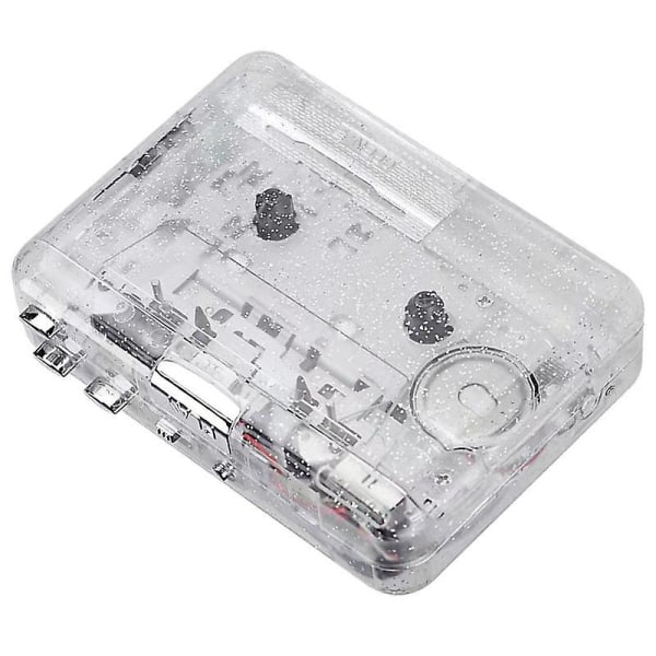 Kassettspiller Full Transparent Shell Kassett til MP3 Format Tape Player Plug and Play Audio Digital Player for Music