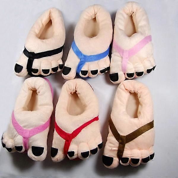 Roliga Unisex Vinter Inomhus Stora Tår Fötter Varma Plyschtofflor - One Size (Slumpmässig Färg)