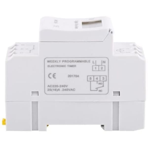 LCD digital timer. AC 220V skinne-monteret timer. 16 koblingsgrupper. LCD ugentlig programmerbar timer-kontakt. Tidsrelæ.