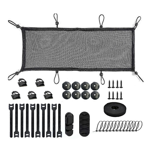 Kabelstyring Net Kit Under Desk, Kapacitet Kabel Organizer Net Under Desk, Fleksibel Polyester Mesh