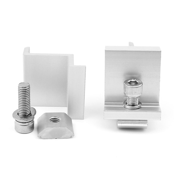 12 stk. Justerbare Solcelleenderklemmer i Aluminium Solpanelmontering Beslag Holdbar Cy)45mm