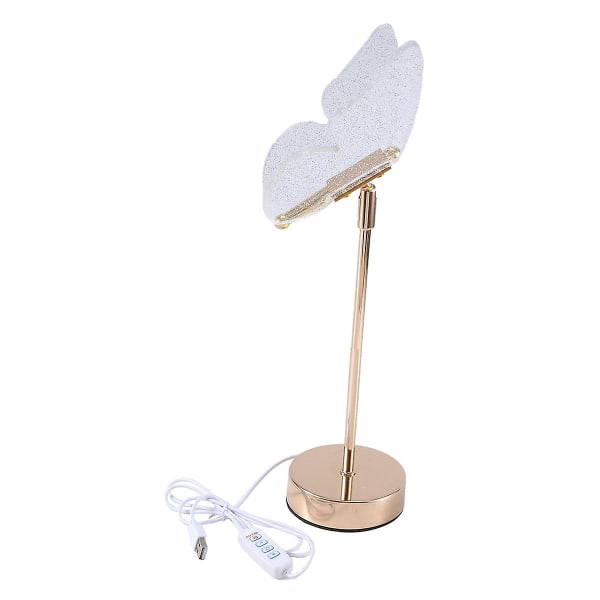 Butterfly Skrivebordslampe Innendørsbelysning Knapp Hjemmedekorasjon Soverom Nattbord Stue Skrivebordslampe Plug-in modell