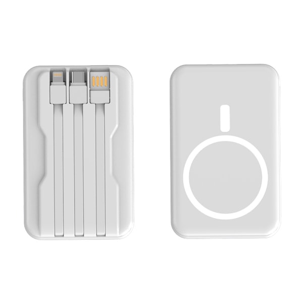 MagSafe magneettinen langaton virtapankki 20000 mAh jaettu ultraohut mobiilivirtapankki sisäänrakennetulla kaapelilla