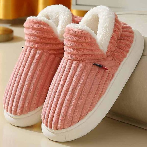 Naisten talvitöppäset, mukavat lämpimät tossut, naisten talvitöppäset, sisätiloissa fleecevuoratut tossut, liukumattomat tossut sisä- ja ulkokäyttöön Pink 40-41 [Suitable for feet 39-40]