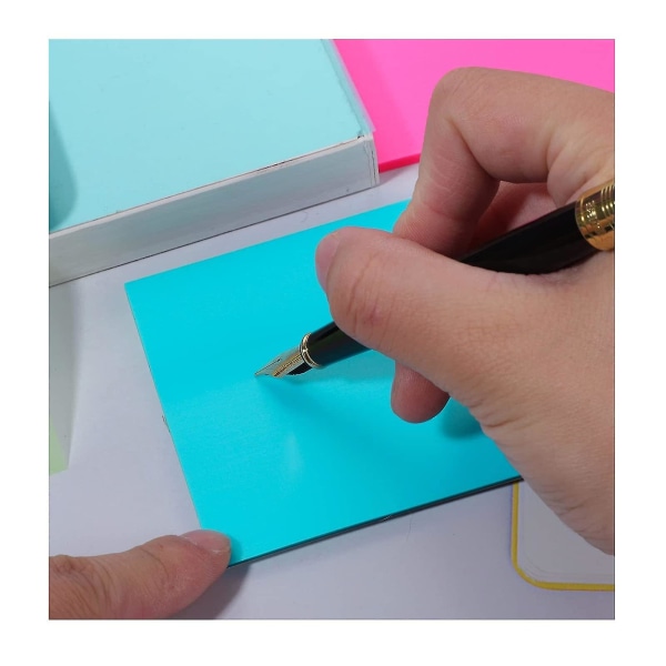 Gennemsigtige Sticky Notes Farverige Sticky Notesblokke Gennemsigtige klare selvklæbende sedler Vandtæt memo, 3 X 3 tommer