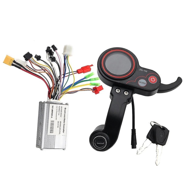 48v Controller+zq-100 milmätare med nyckelhastighetsjusterbar elektrisk skotermätare 6-stifts display