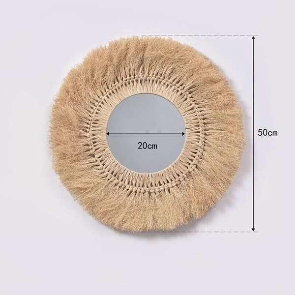 Pyöreä koristapeili, meriruoho, Ø 50 cm
