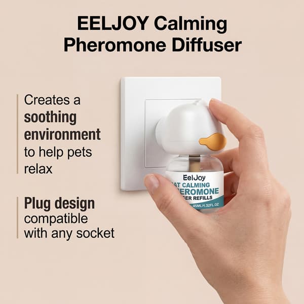 Kat Beroligende Feromon Diffuser, Plug-in Beroligende Hjælp til Katteangst og Stresslindring