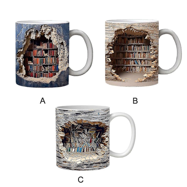 3D Bokhylle Kanne - Kule Bursdags- og Julegaver Til Han/Henne - Keramisk Kaffe Kanne