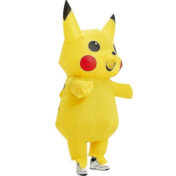 Keltainen puhallettava maskotti Pica Anime Cosplay aikuisille lapsille Sarjakuva-asu Hauska Fancy Mekko -asu
