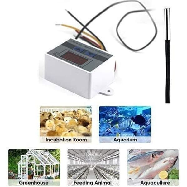 220V Digital Termostat Temperaturregulator Kjøle- og Varmekontroll