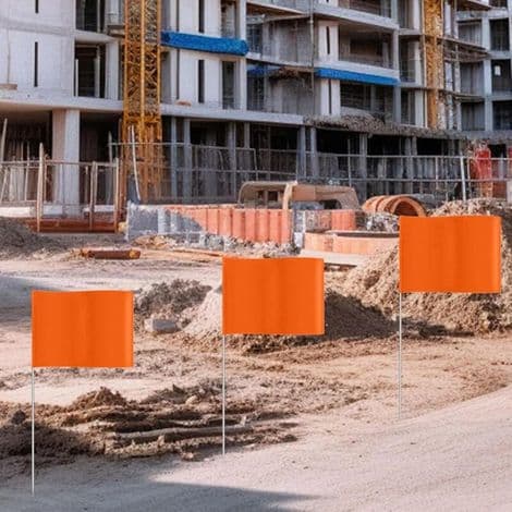 Plæneafmærkningsflag. 100 stk. orange flag til plæneafmærkning