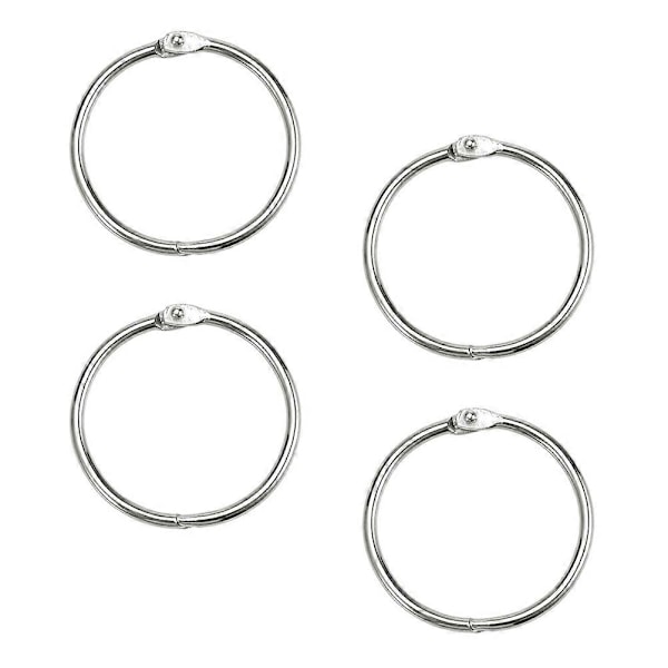 100 st Bokbindare Öppningsbara Kopplingsringar Metall Kopplingsringar Bindningsringar Pärmringar 3,8 cm