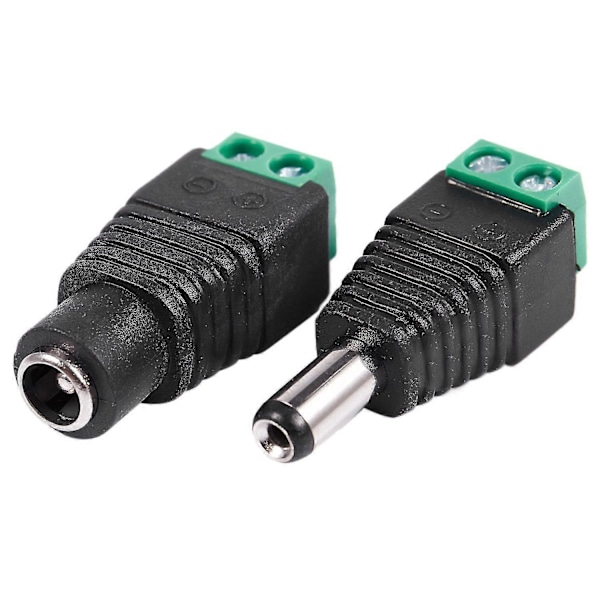 6 kpl 5,5 x 2,1 mm naariväli + uros CCTV DC virtapistokkeen sovitin korjausosat